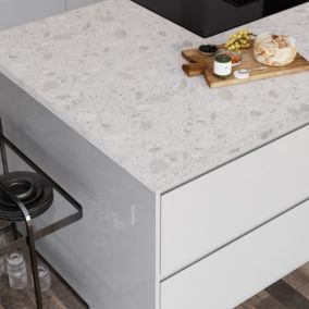 Plan de travail stratifié ceppo gris GoodHome Berberis L.300 x l.62 x Ép.3,8 cm