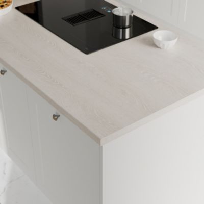 Plan de travail stratifié effet bois blanc L.300 x l.62 x ép.3,8 cm GoodHome Kabsa
