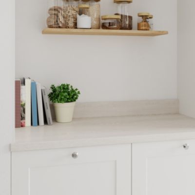 Plan de travail stratifié effet bois blanc L.300 x l.62 x ép.3,8 cm GoodHome Kabsa