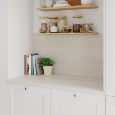 Plan de travail stratifié effet bois blanc L.300 x l.62 x ép.3,8 cm GoodHome Kabsa