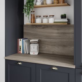 Plan de travail stratifié effet bois grège GoodHome Kala L.300 x Ép.3,8 cm