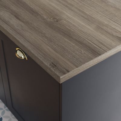 Plan de travail stratifié effet bois grège L.300 x ép.3,8 cm GoodHome Kala