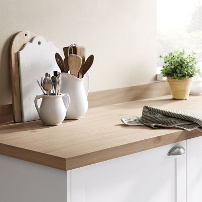 Plan de travail stratifié effet chêne L.300 x l.62 x ép.3,8 cm GoodHome Kala