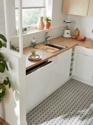 Plan de travail stratifié effet chêne L.300 x l.62 x ép.3,8 cm GoodHome Kala