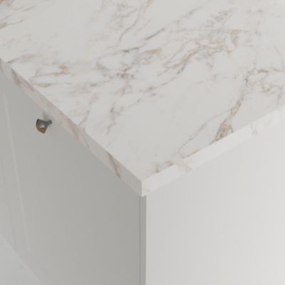Plan de travail stratifié effet marbre beige L.300 x ép.3,8 cm GoodHome Berberis