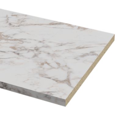 Plan de travail stratifié effet marbre beige L.300 x ép.3,8 cm GoodHome Berberis