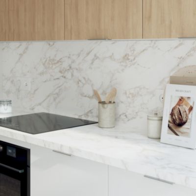 Plan de travail stratifié effet marbre beige L.300 x ép.3,8 cm GoodHome Berberis