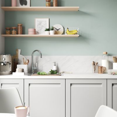 Plan de travail stratifié effet marbre blanc L.300 x l.62 x ép.3,8 cm GoodHome Kala