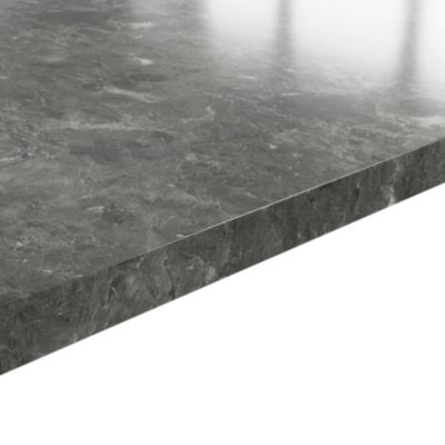 Plan de travail stratifié effet marbre gris foncé L.300 x l.62 x ép.3,8 cm GoodHome Kala