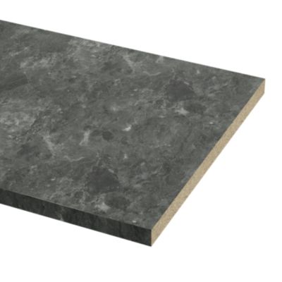 Plan de travail stratifié effet marbre gris foncé L.300 x l.62 x ép.3,8 cm GoodHome Kala
