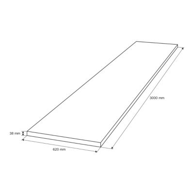 Plan de travail stratifié effet soft quartz L.300 x ép.3,8 cm GoodHome Kala