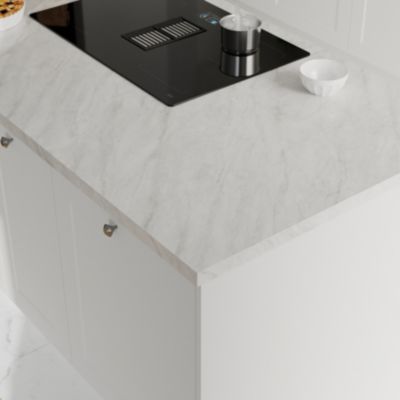 Plan de travail stratifié effet soft quartz L.300 x ép.3,8 cm GoodHome Kala