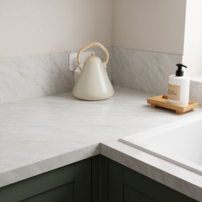 Plan de travail stratifié effet soft quartz L.300 x ép.3,8 cm GoodHome Kala