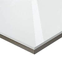 Plan de travail stratifié effet verre blanc hydrofuge 304 x 64 cm ép.38 mm (vendu à la pièce)