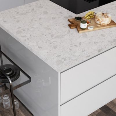 Plan de travail stratifié gris ceppo L.300 x l.62 x ép.3,8 cm GoodHome Berberis