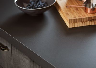 Plan de travail stratifié noir mat L.300 x l.62 x ép.3,8 cm GoodHome Berberis