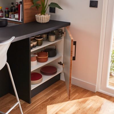 Plan de travail stratifié noir mat L.300 x l.62 x ép.3,8 cm GoodHome Berberis
