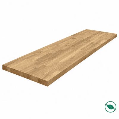 Plan de travail teck massif lamellé collé abouté 2000 x 650 x 26 mm