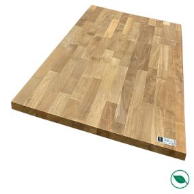 Plan de travail teck massif lamellé collé abouté 3000 x 650 x 36 mm   - Livraison comprise