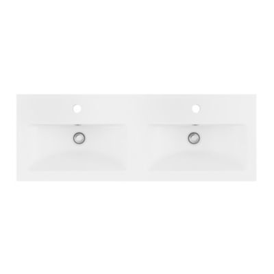 Plan double vasque blanc l.100 cm, GoodHome Nira