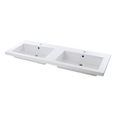 Plan Double Vasque En Resine Blanc Cooke Lewis Belice 140 Cm Castorama