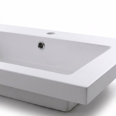 Plan double vasque en résine blanc Cooke & Lewis Belice 140 cm