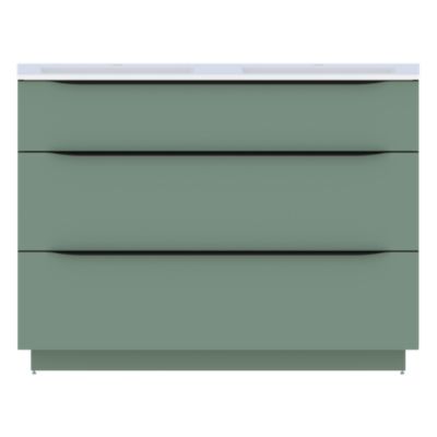 Plan double vasque en résine blanc l.120 cm, Pamili