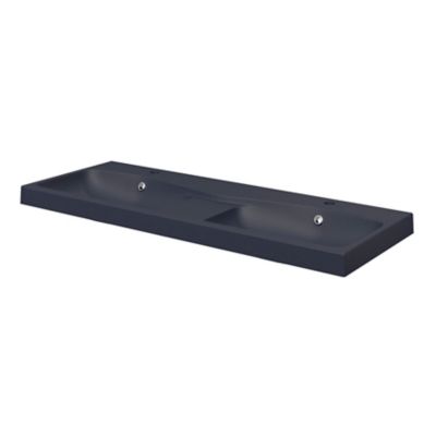 Plan double vasque noir l.120 cm, GoodHome Mila