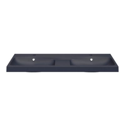 Plan double vasque noir l.120 cm, GoodHome Mila