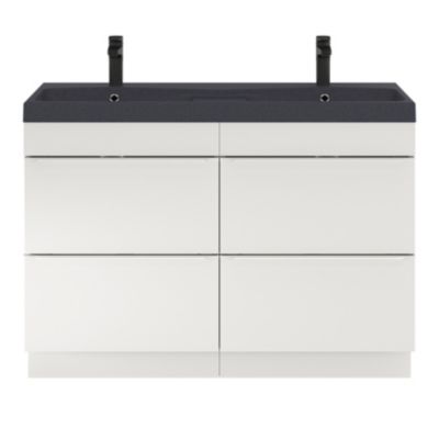 Plan double vasque noir l.120 cm, GoodHome Mila