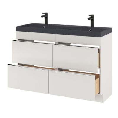 Plan double vasque noir l.120 cm, GoodHome Mila