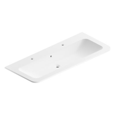 Plan simple vasque à encastrer en résine blanc mat l.121 cm, Alba