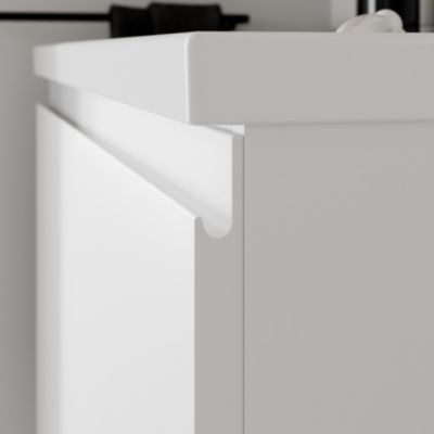 Plan simple vasque en céramique blanc, l.80,6 x H.12,3 x P.45,2 cm, GoodHome levanna