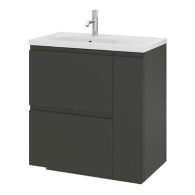 Plan simple vasque en céramique blanc, l.80,6 x H.12,3 x P.45,2 cm, GoodHome levanna
