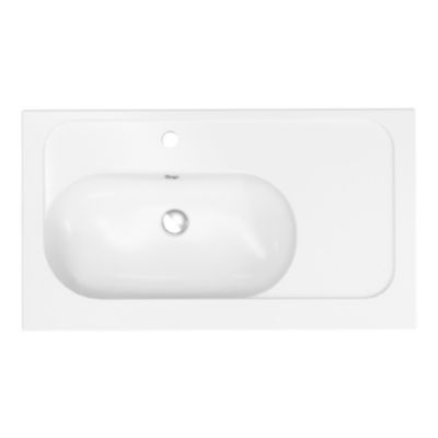 Plan simple vasque en céramique blanc, l.80,6 x H.12,3 x P.45,2 cm, GoodHome levanna