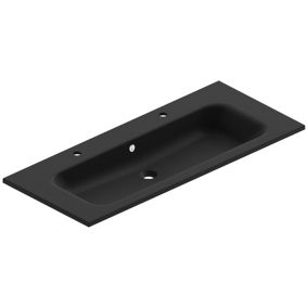Plan simple vasque noir en résine l.120 cm, Pura+