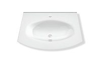 Plan simple vasque Vague en verre blanc l.69 x P.52 cm