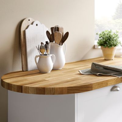 Plan snack chêne massif L.180 x l.62 x ép.4 cm GoodHome Hinita