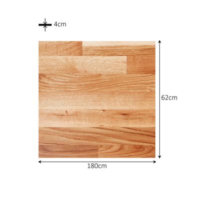 Plan snack chêne massif L.180 x l.62 x ép.4 cm GoodHome Hinita