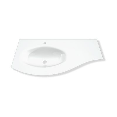 Plan vasque à gauche en verre l.104 cm, Vague