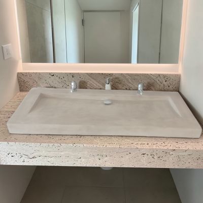 Plan vasque beige 120x47 cm Édition Céleste