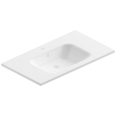 Plan vasque blanc en résine l.90 cm, Pura+