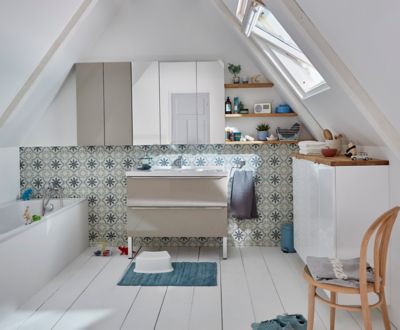 Plan vasque blanc l.100 cm, GoodHome Lana