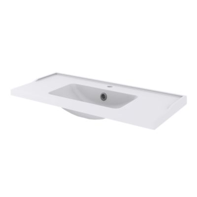 Plan vasque blanc l.100 cm, GoodHome Lana