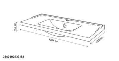 Plan vasque blanc l.100 cm, GoodHome Lana