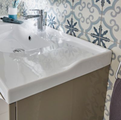 Plan vasque blanc l.100 cm, GoodHome Lana