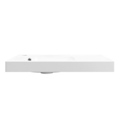 Plan vasque blanc satin en résine l.60,4 x P.36,2 cm, GoodHome Maza