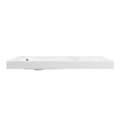 Plan vasque blanc satin en résine l.80,4 x P.36,2 cm, GoodHome Maza