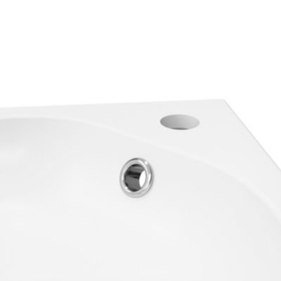 Plan vasque blanc satin en résine l.80,4 x P.36,2 cm, GoodHome Maza