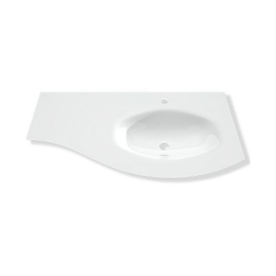 Plan vasque droit en verre l.104 cm, Vague